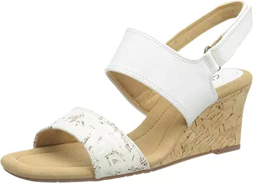 Clarks Kyarra Faye, Sandalias Mujer, White Leather