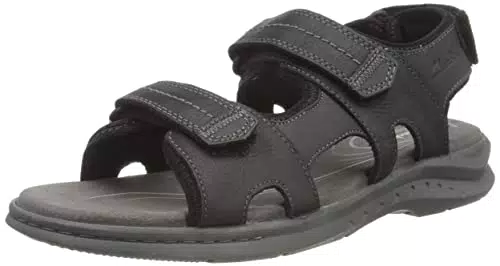 Clarks Walkford Walk, Sandalia Hombre, Negro