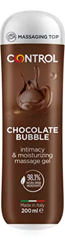 Control - Gel Buble Chocolate 3en1, Gel de Masaje Corporal con Aroma a Chocolate