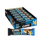 Corny Protein Barritas con Vainilla recubiertas de Chocolate con 30% de Proteína y Sin Azúcares Añadidos 18 x 50 g