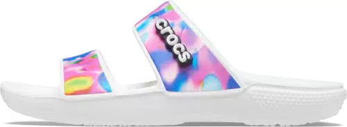 Crocs - ClassicCrocsSolarizedSandal, Obstrucción, White/Pink
