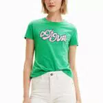 Desigual TS_Barcelona 4038 Camiseta, Verde, XL para Mujer