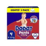 Dodot Pañales Bebé Activity Pants Talla 4, 135 Pañales + 1 Pack de 48 Toallitas Gratis Aqua Pure