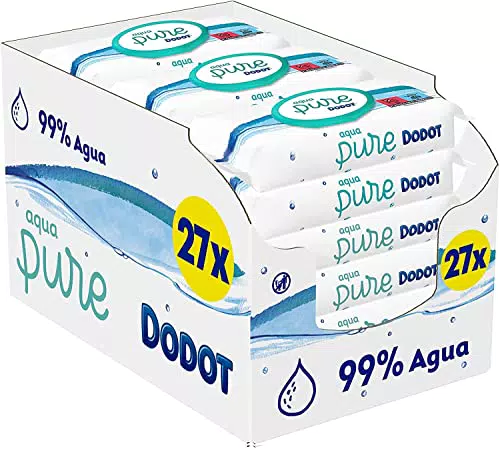 Dodot Toallitas Aqua Pure para Bebé, 99% Agua, 1.296 Toallitas Bebé