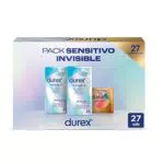 Durex Pack Sensitivo Invisible - Preservativos Durex Invisible Extra Sensitivo + Real Feel - 27 Condones