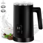 Espumador de Leche Electrico 600W 350ml Espumador 4 en 1 Batidor de Leche Espuma Caliente Espesa/Fina/Fría/Calienta Leche para Café Latte Capuchino Nespresso Chocolate Apagamiento Automático