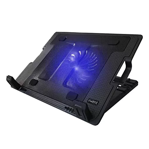 EWENT EW1256 - Soporte para ordenador portátil 17" con sistema de refrigeración y selección de angulo de vista