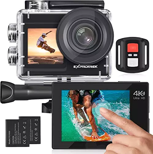 Exprotrek Cámara de acción 4K con Pantalla táctil