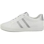 Geox D Blomiee Smooth Leather, Sneakers Mujer, Optic White Silver
