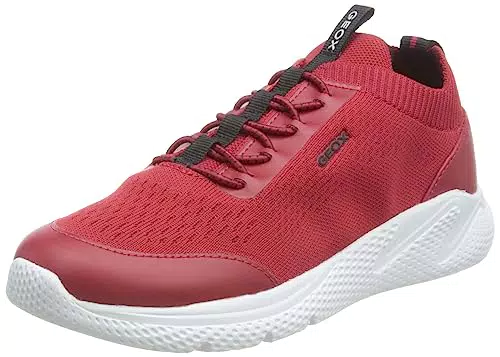 Geox J Sprintye Boy, Zapatillas Niños, Rojo Rojo Y Negro