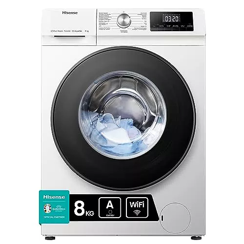 Hisense WFQA8014EVJMW - Lavadora con Vapor, Conectividad Wifi