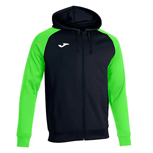 Joma Academy IV Sudadera con Capucha, Hombre, Negro-Verde Fluor