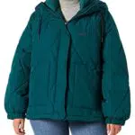 Lee Short Puffer Chaqueta, Esmeralda, L para Mujer