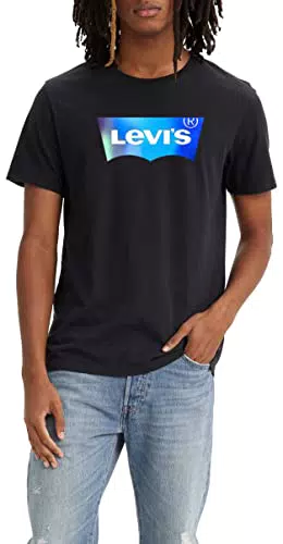 Levi's Graphic Crewneck Tee, Camiseta, Hombre, Batwing Blur Fill Caviar