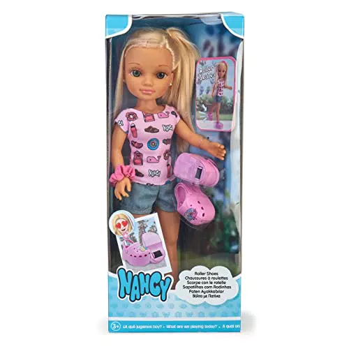 Nancy - Roller Shoes, muñeca Rubia con Zapatillas de Ruedas