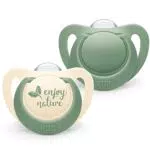 NUK for Nature chupetes, 6-18 meses, Chupetes de silicona sostenibles