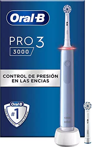 Oral-B Pro 3 3000 Cepillo de Dientes Eléctrico con Mango Recargable y 2 Cabezales