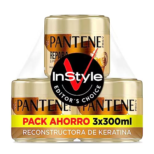 Pantene Repara Y Protege - Mascarilla Pelo Seco Y Dañado - Con Keratina Para Alisar El Cabello - x3 300ml