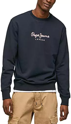 Pepe Jeans Edward Crew Sweatshirt, Azul, XXL para Hombre
