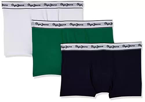 Pepe Jeans Solid Tk 3P Trunks, Verde, M para Hombre