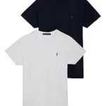 POLO CLUB Pack de Dos Camisetas Blanca y Azul Marino con Cuello Redondo y Logo Rigby Go Hombre