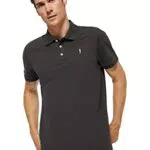 POLO CLUB Polo Asfalto piqué con Tapeta de Tres Botones y Logo Bordado en Contraste de Hombre