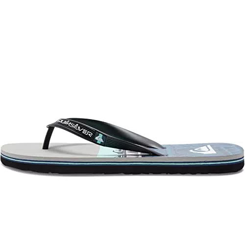 Quiksilver Panel Molokai, Sandalia Hombre, Gris Negro y Azul