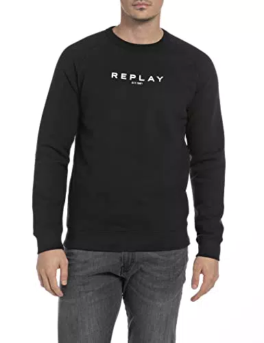 REPLAY M6139L, Sudadera Hombre, Negro, S