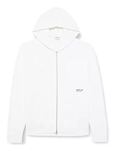 REPLAY M6268 Sudadera con Capucha, Blanco, XL para Hombre