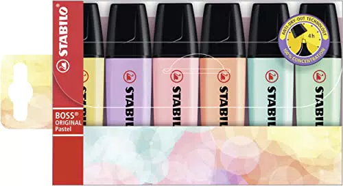 Rotulador stabilo boss pastel fluorescente 70 estuche de 6 unidades surtidas