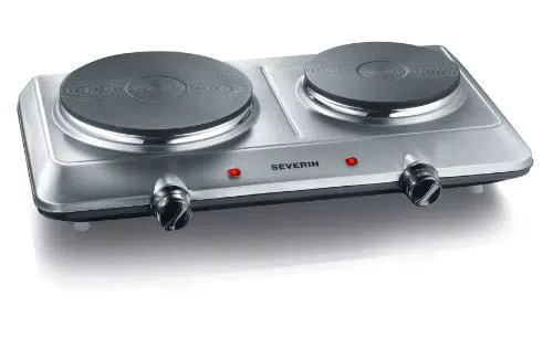 SEVERIN Placa de cocina doble portátil, placa eléctrica para cocinar con 2 fuegos