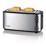 SEVERIN Tostadora automática, tostador largo con soporte para panecillos