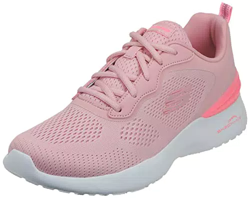 Skechers 149753 Ros, Zapatillas Mujer, Ribete de Malla Rosa