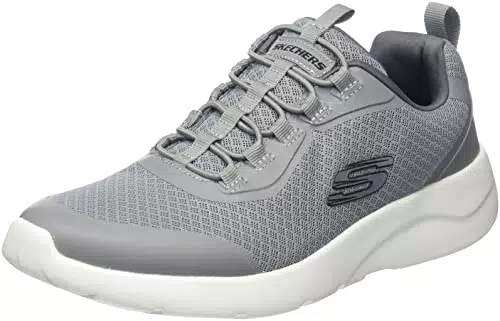 Skechers 894133 Gry, Zapatillas Hombre, Ribete sintético de Malla Gris