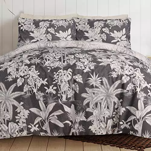Sleepdown Tropical Monkey - Juego de Funda de edredón Reversible Natural con Fundas de Almohada