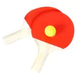 SPORTSIDE - Set de 2 Raquetas de Ping Pong y 3 Pelotas - Juego de Raqueta - Set Completo - Tenis de Mesa - 046581 - Multicolor - Madera - 25 cm - Artículo Deportivo