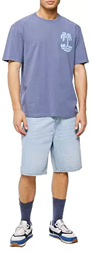 Springfield Camiseta, Azul Medio, L para Hombre