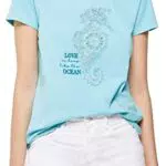 Springfield Camiseta, Azules, L para Mujer