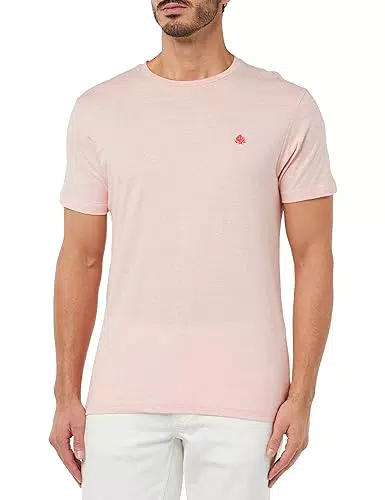 Springfield Camiseta microraya, Rojo, L para Hombre