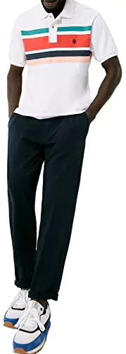 Springfield Piqué Raya Posicional, Polo Hombre, Marfil