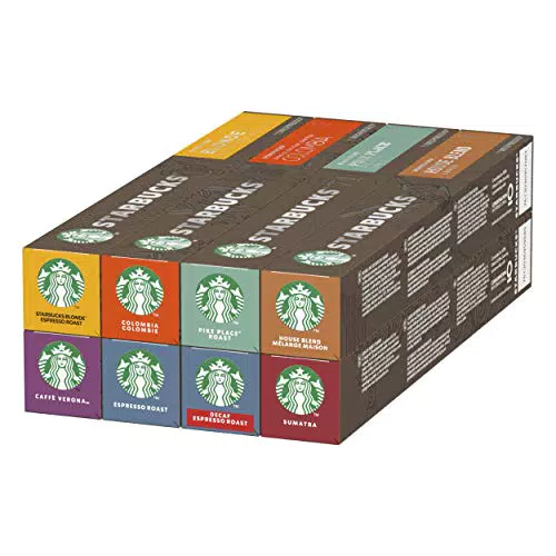 STARBUCKS Paquete Variado de Nespresso, 8 Sabores, Cápsulas de Café 8 x 10 - Exclusivo en Amazon