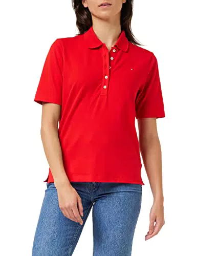 Tommy Hilfiger Mujer Polo de Manga Corta 1985 Pique Polo Regular Fit