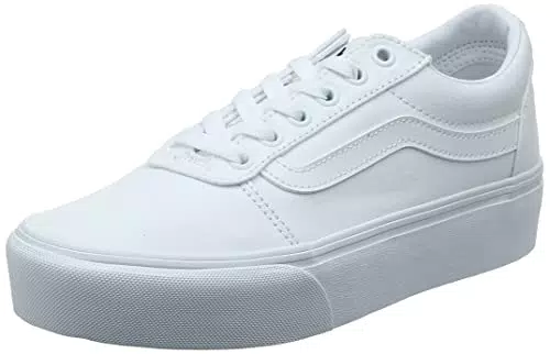 Vans Ward Platform, Zapatillas Mujer, Canvas White