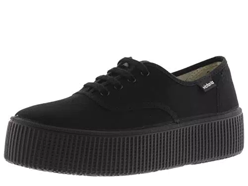 victoria Plataforma Basket 1915 Doble Lona Total Black 1116101-WOMEN para Mujer Negro 38
