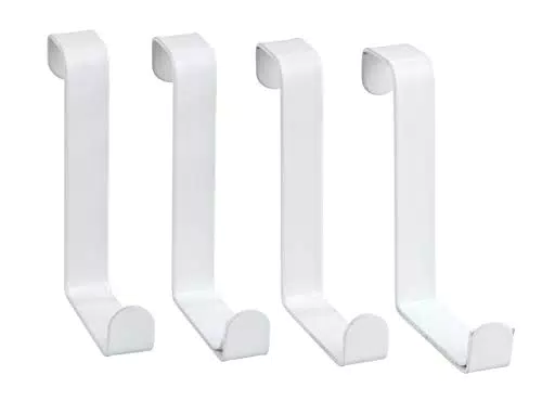 WENKO Juego de 4 ganchos para puerta, percheros para la puerta del baño o la cocina