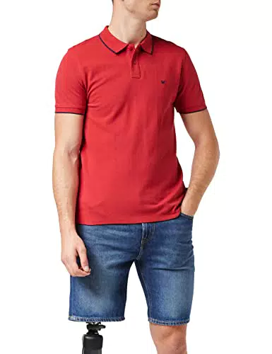 Wrangler Pique Polo, Red X47, S para Hombre