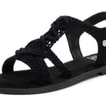 XTI - Sandalia cierre de hebilla para mujer, color: negro