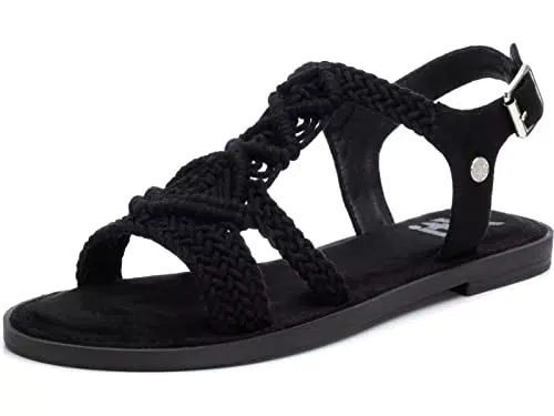 XTI - Sandalia cierre de hebilla para mujer, color: negro