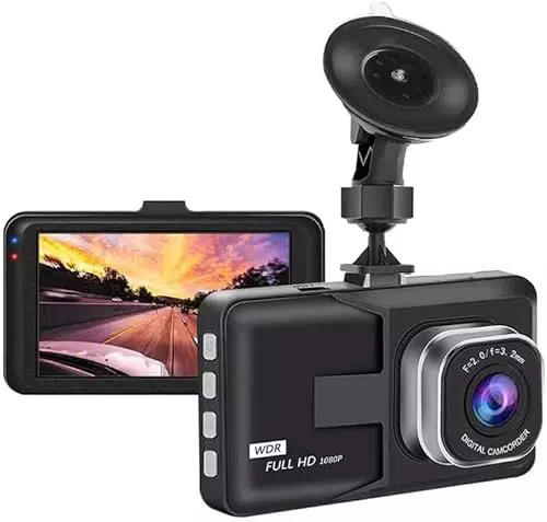ZJMD Cámara de Coche, 1080P Dashcam, Pantalla de 3 Pulgadas