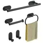 Accesorios Baño sin Taladro - Toalleros de Baño Inoxidable 304 y Soporte Papel Higienico sin Taladrar con Barra de Toalla de 40 cm